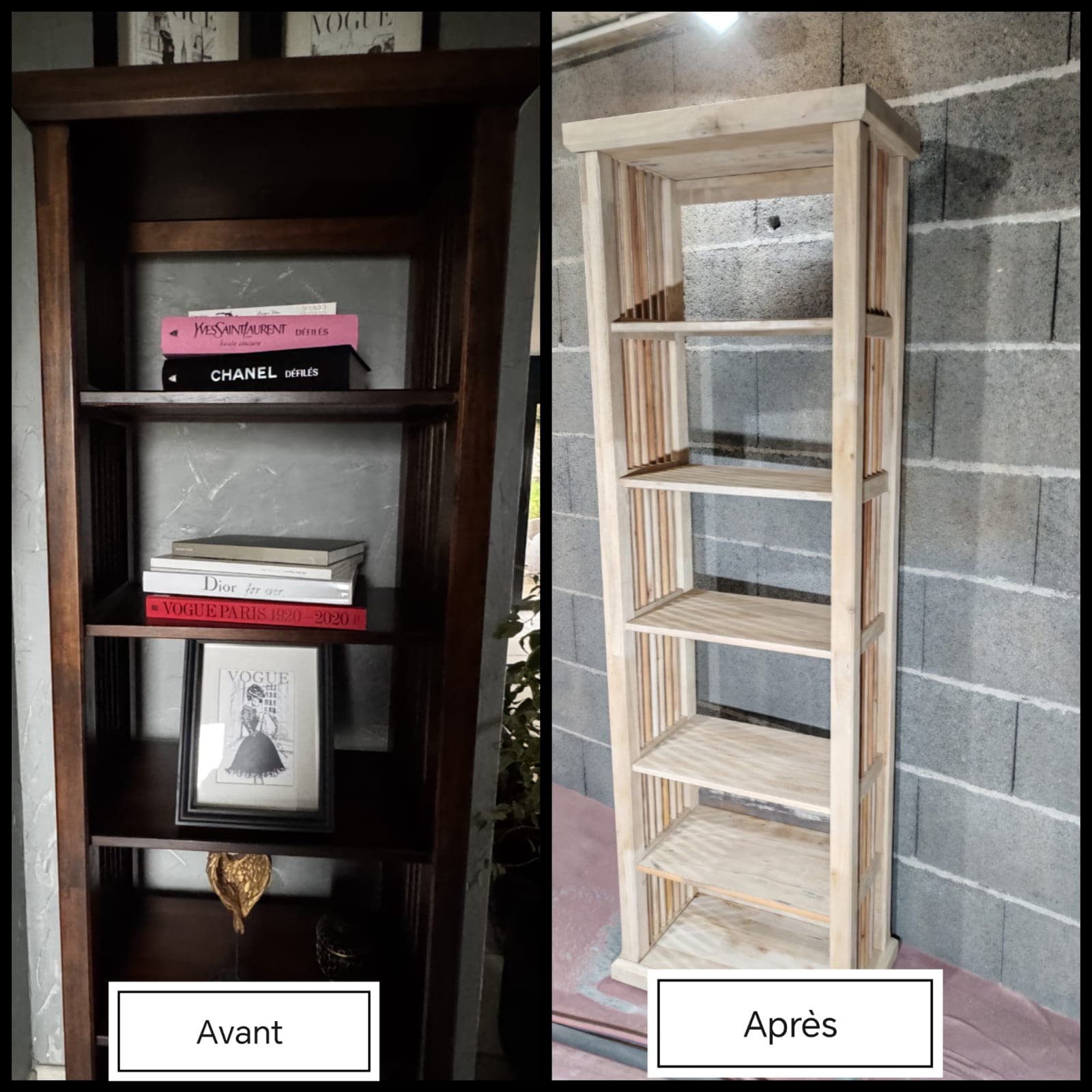 Meuble rustique avant et après décapage